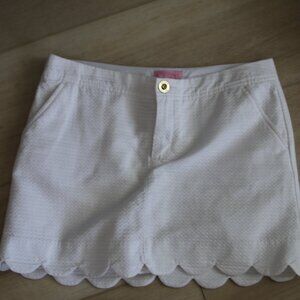 White Scalloped Skort